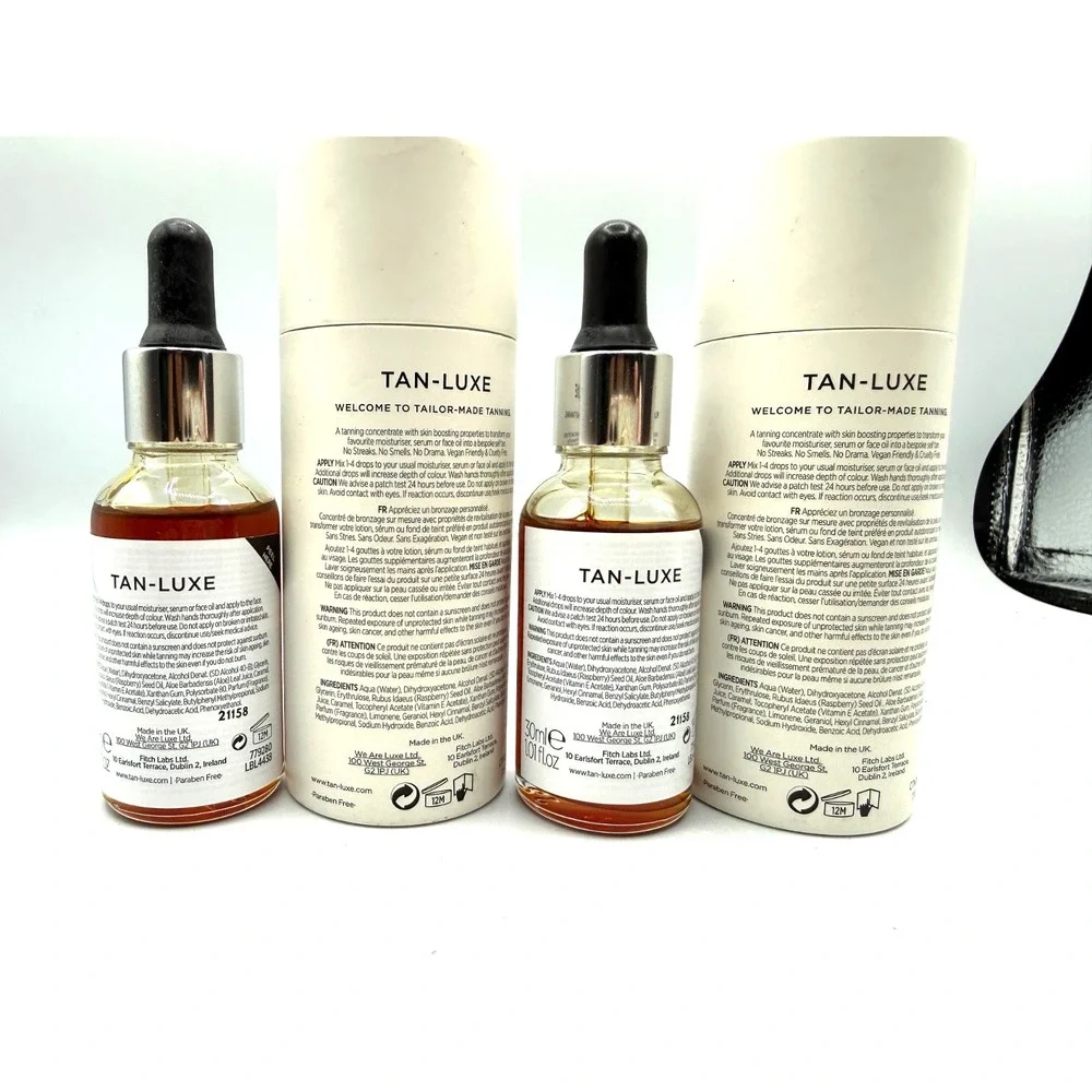 SET OF 2  TAN Luxe The Face Illuminating Self-Tan Drops Medium-Dark 1.01 oz new